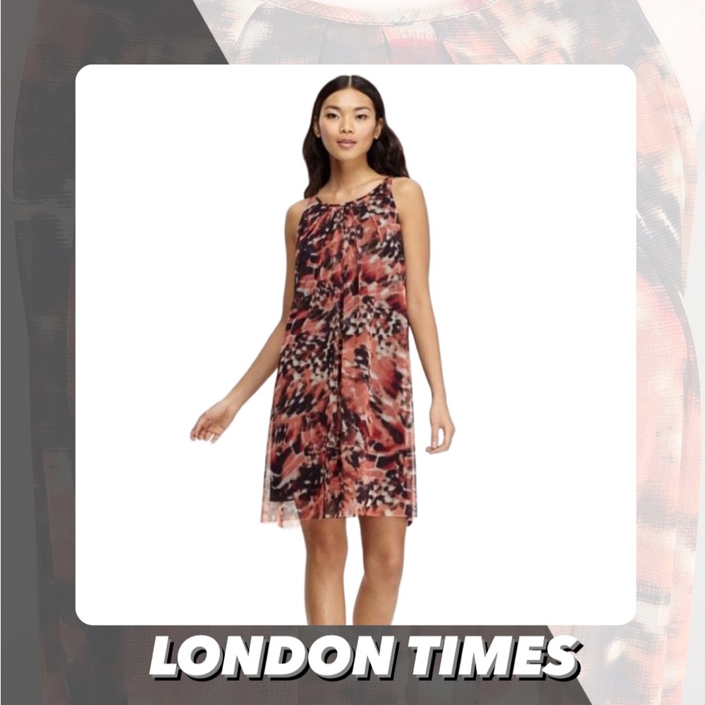 EUC London Times Watercolor Print Shift Dress